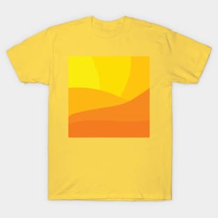 Minimalist Orange Sunset Gradient Vector Abstract Pattern T-Shirt